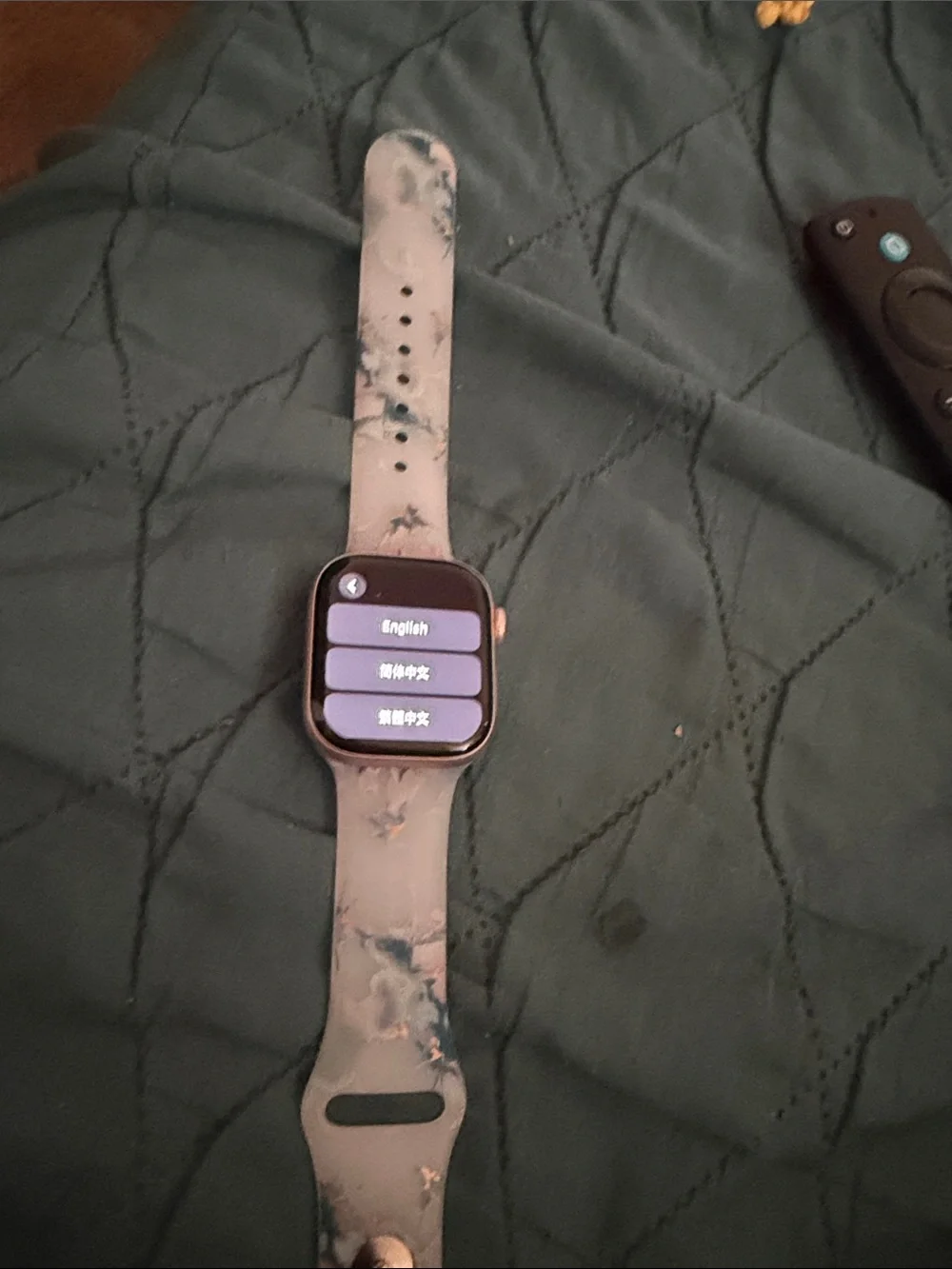 Apple Watch series 10 with Floral Silicone Band - Blue